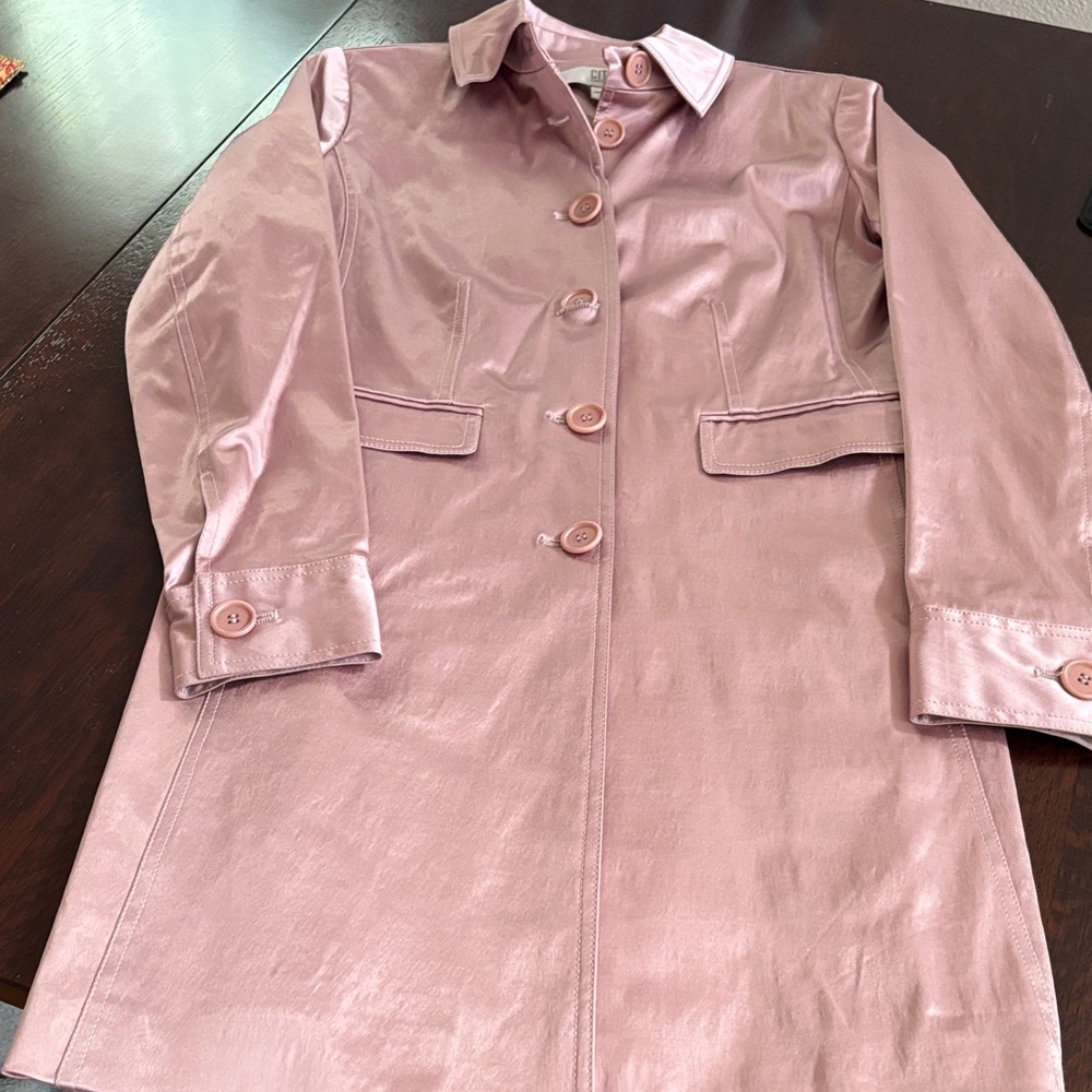 DKNYC Shimmering Pink Trench Coat